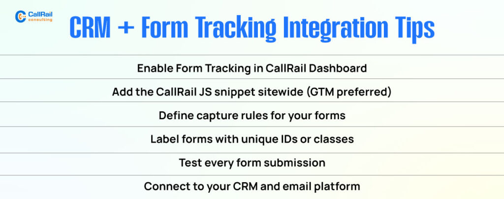 CRM Form Tracking Integration Tips